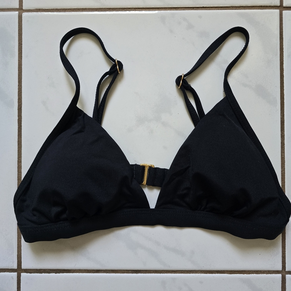 LSPACE Elegant Black Triangle Bralette Bikini SMALL